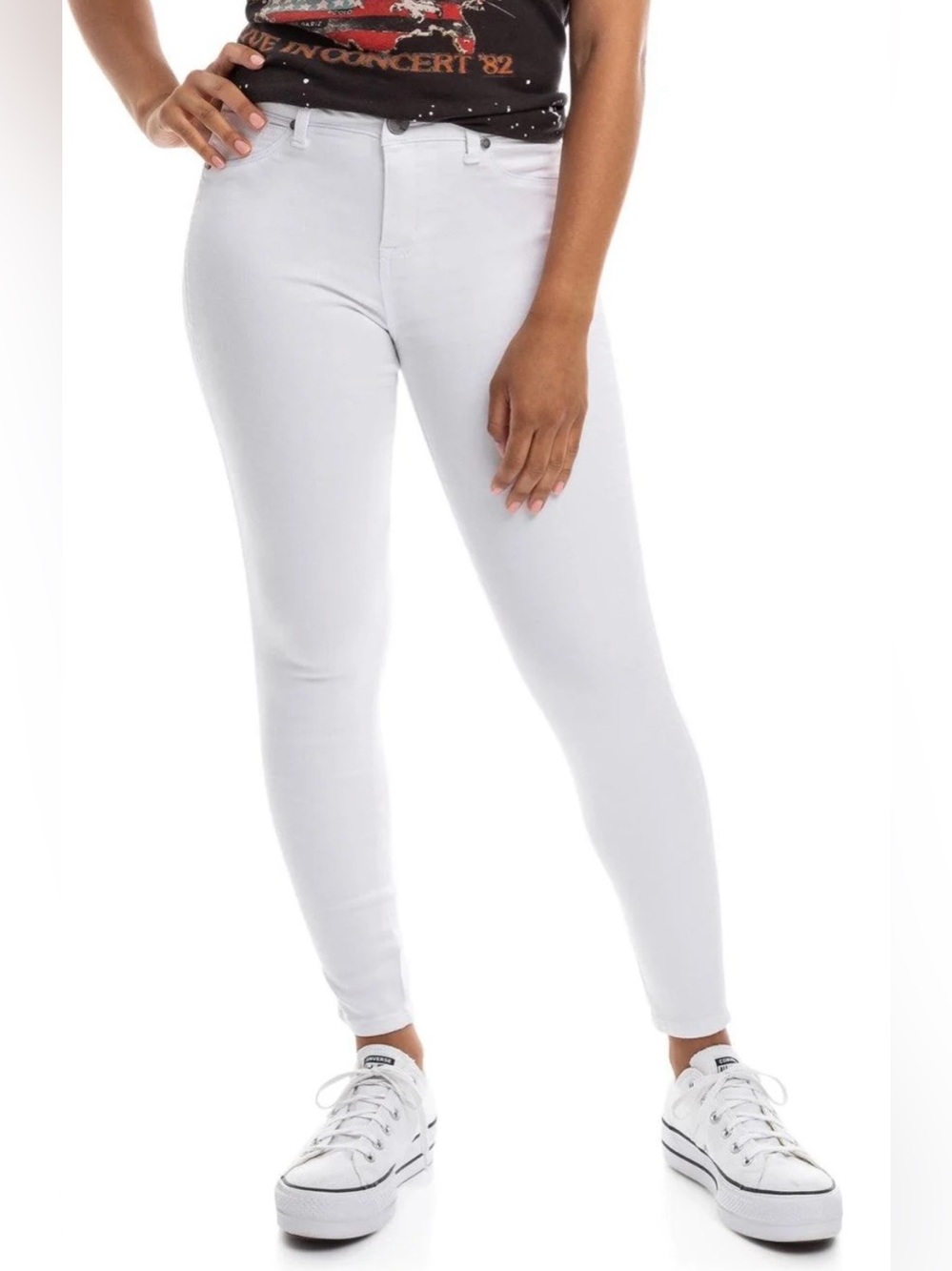 1822 Denim White High-Rise Skinny Jeans Size 8 Like New Condition